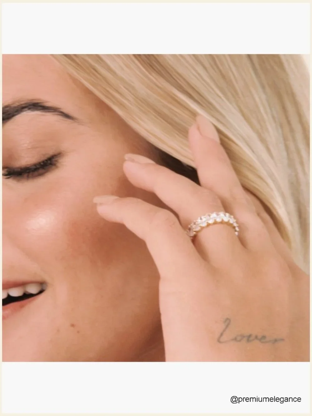 Eternity Ring Stackable Wedding Band Oval Cubic Zirconia 5mm 14K Gold Plated